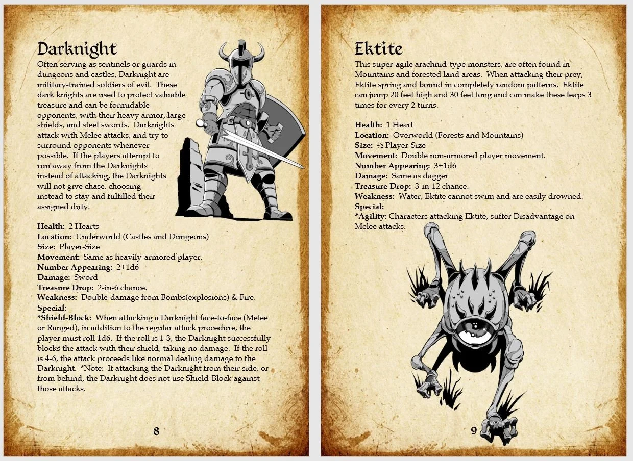 Overworld - Tabletop Monster Manual RPG Zine - System